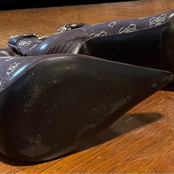 Y2K Guess Logo Brown Pointed Toe Stiletto Heel Ankle Boots | Size: 7.5M - Picture 4 of 12